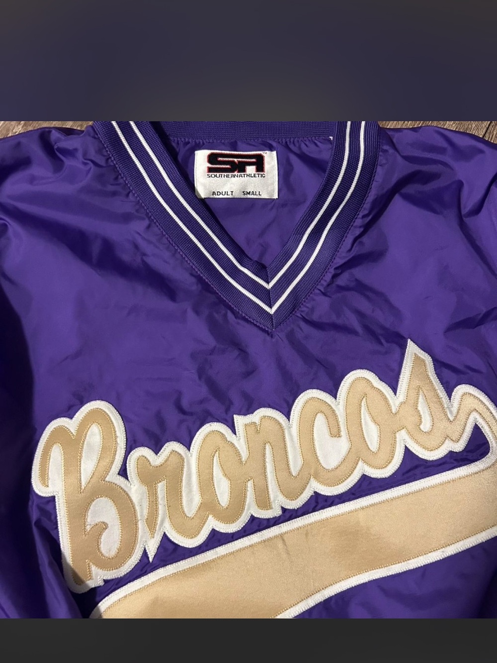 Purple "Broncos" Pullover Windbreaker - Picture 2 of 3
